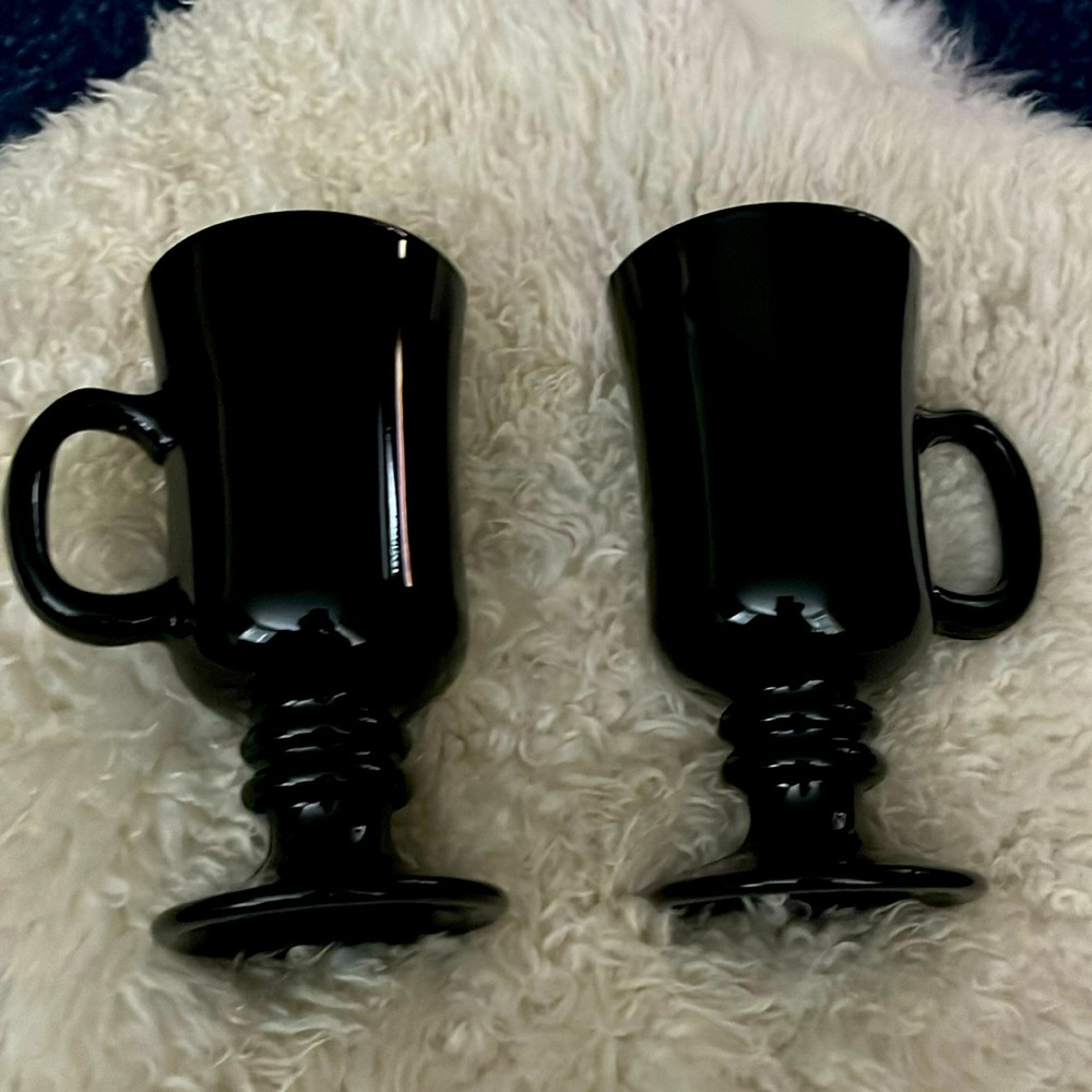 Vintage Libby black amethyst coffee mugs